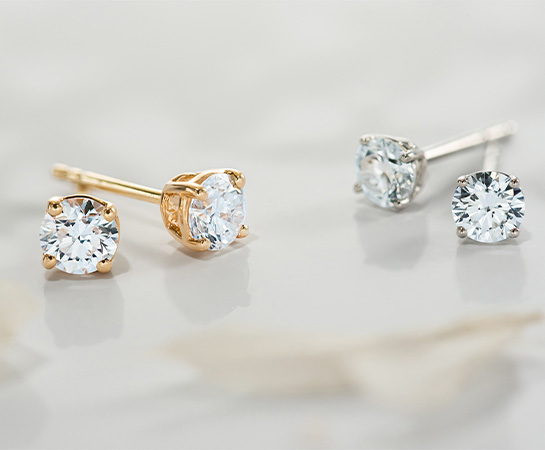 Two pairs of lab grown diamond earrings Two pairs of lab grown diamond earrings