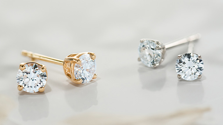 Two pairs of lab grown diamond earrings Two pairs of lab grown diamond earrings