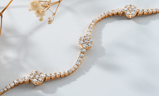 Lab grown diamond gold bracelet
