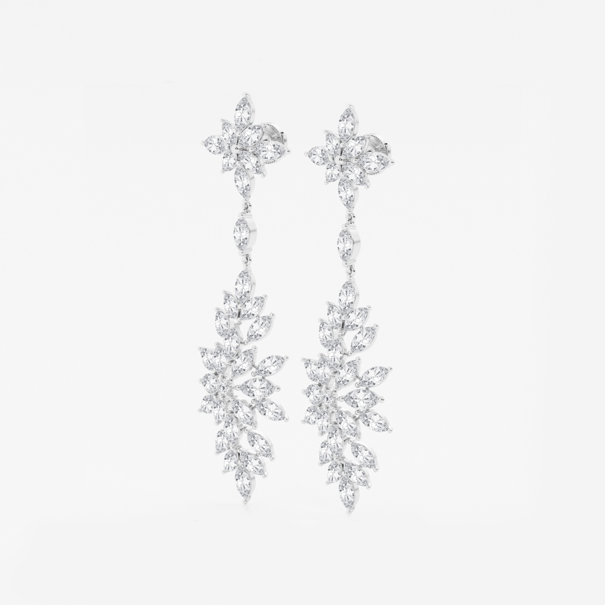 Additional Image 1 for  11 3/4 ctw Marquise Lab Grown Diamond Dangle Earrings