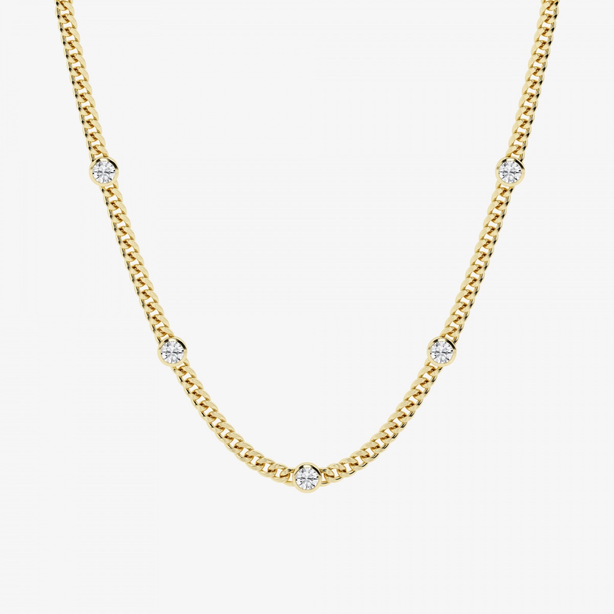 2 7/8 ctw Round Lab Grown Diamond Station Fashion Necklace