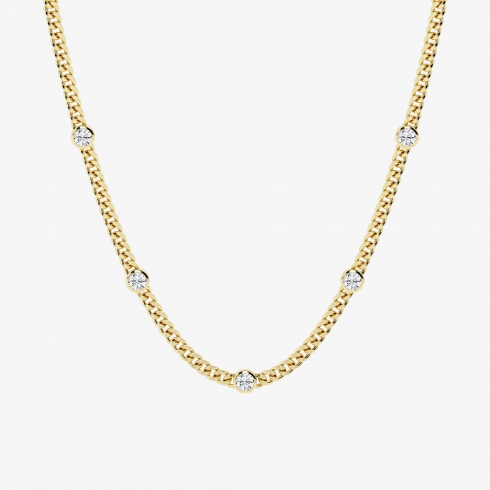 2 7/8 ctw Round Lab Grown Diamond Station Fashion Necklace
