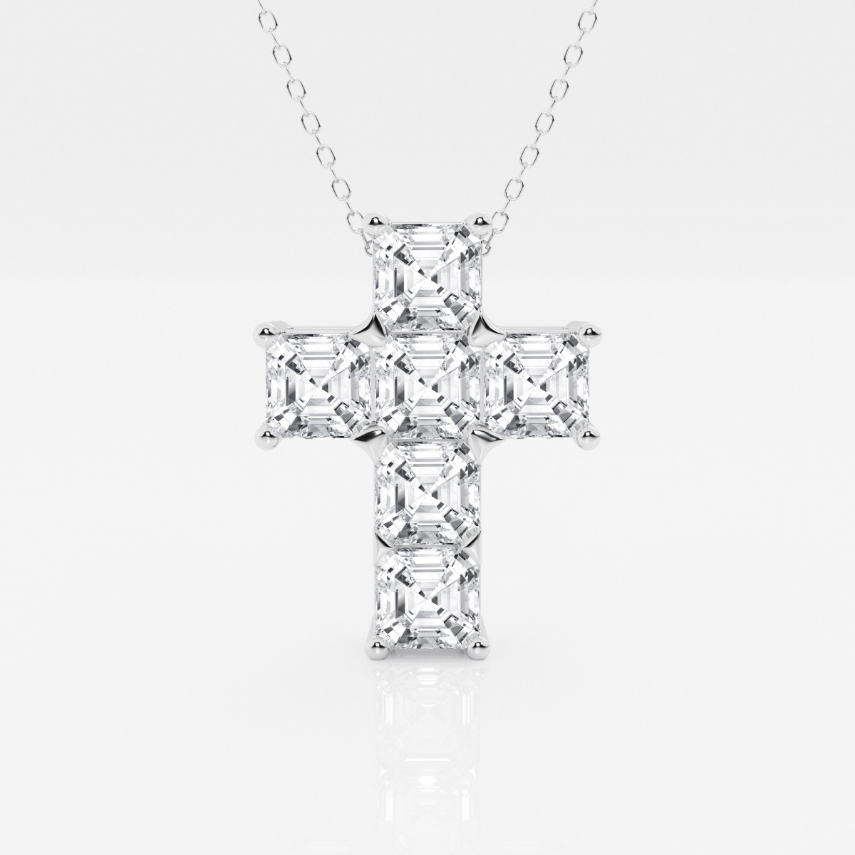 6 ctw Asscher Lab Grown Diamond Cross Fashion Pendant