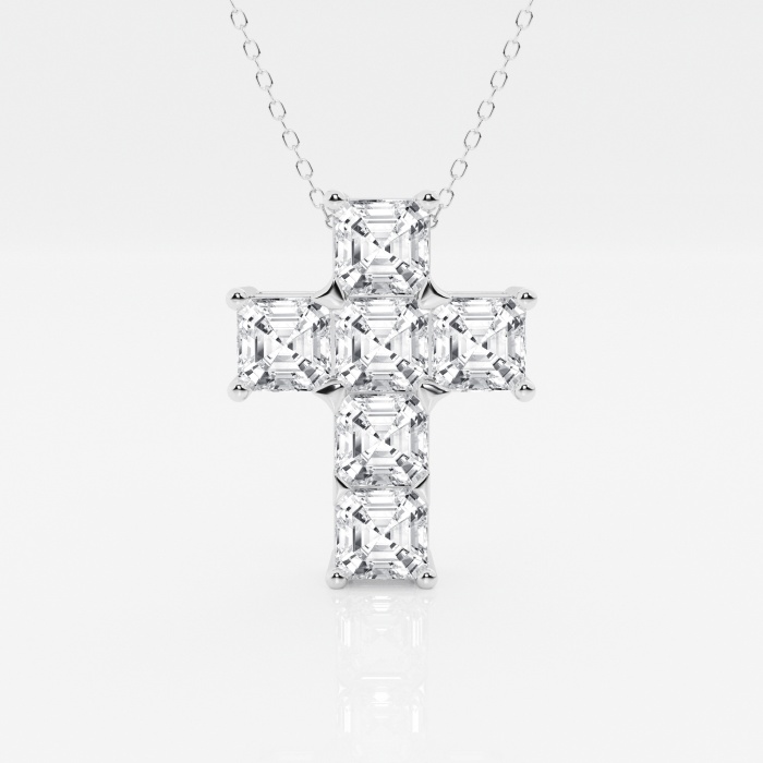 6 ctw Asscher Lab Grown Diamond Cross Fashion Pendant