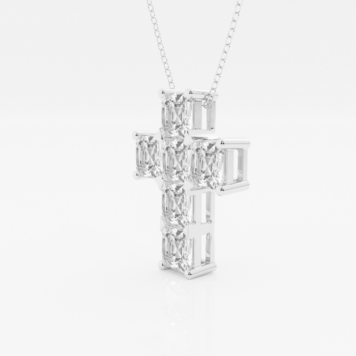 6 ctw Asscher Lab Grown Diamond Cross Fashion Pendant