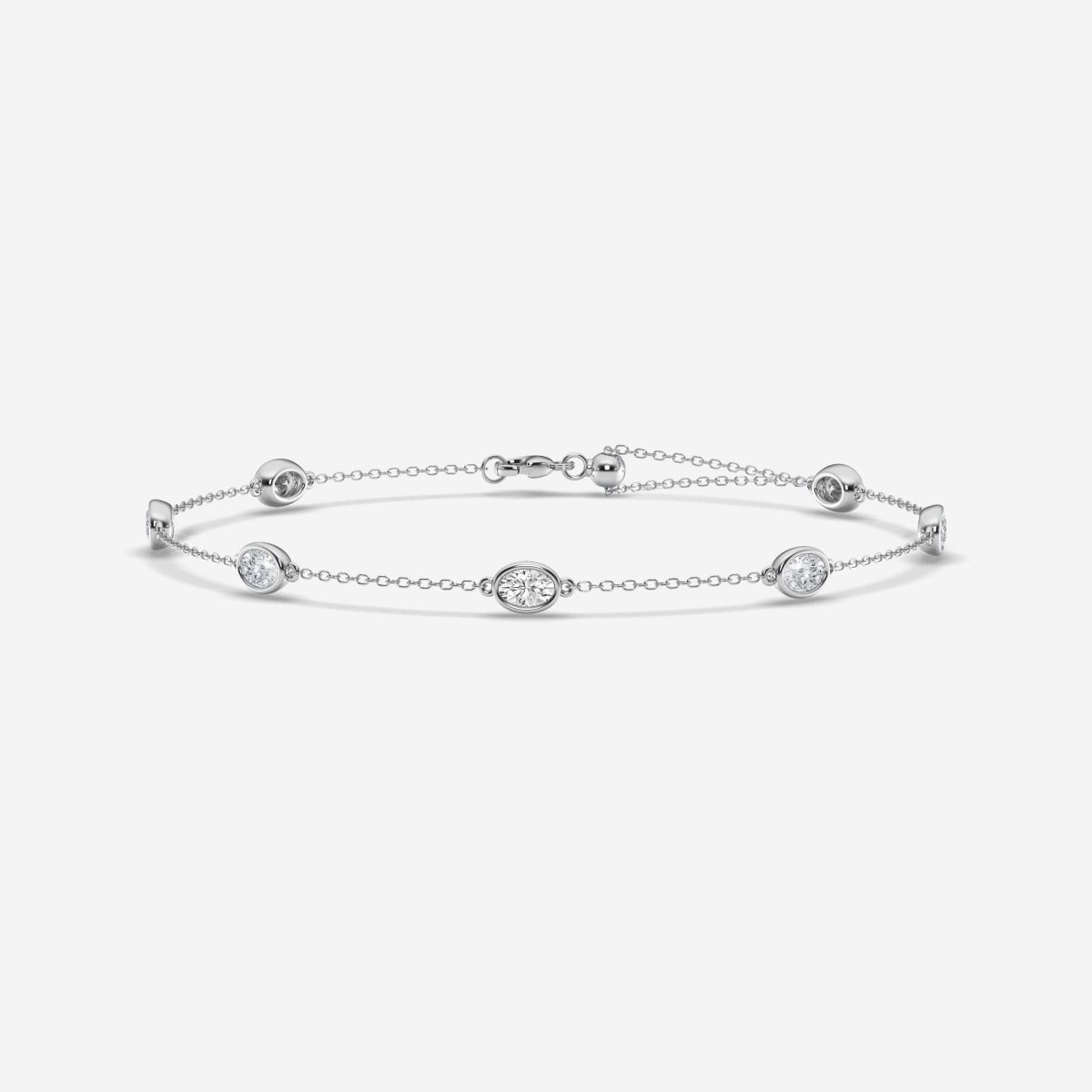 1 3/4 ctw Oval Lab Grown Diamond Anklet