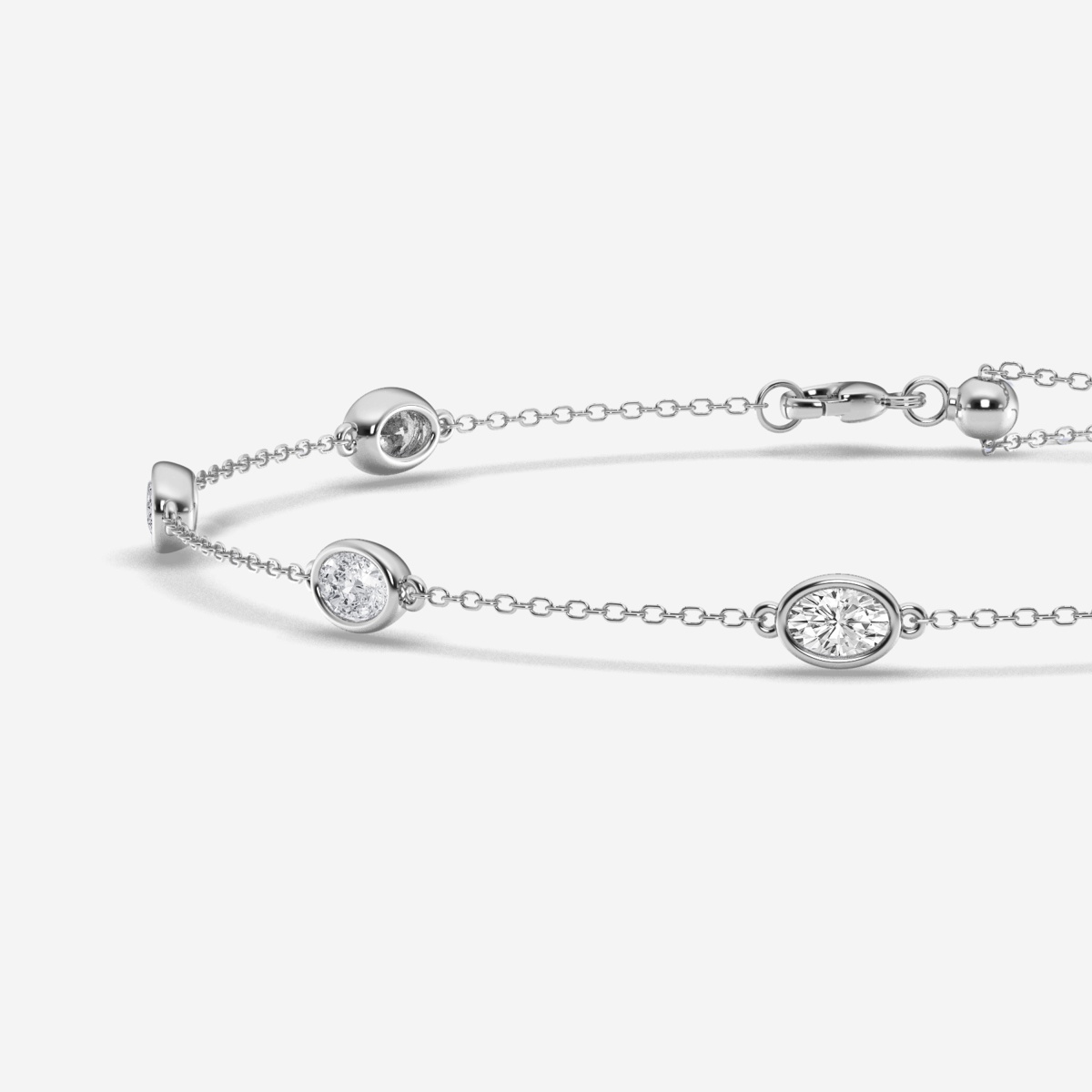 Additional Image 1 for  1 3/4 ctw Oval Lab Grown Diamond Anklet