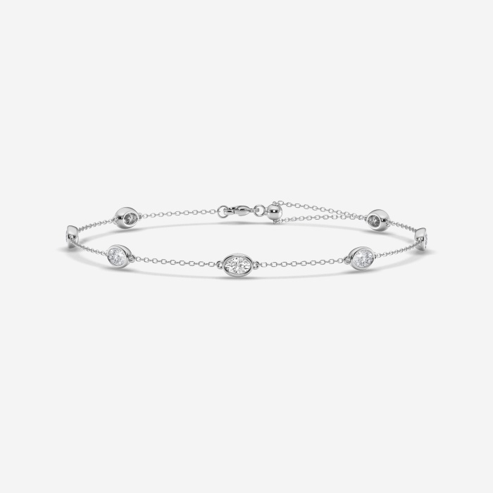 1 3/4 ctw Oval Lab Grown Diamond Anklet