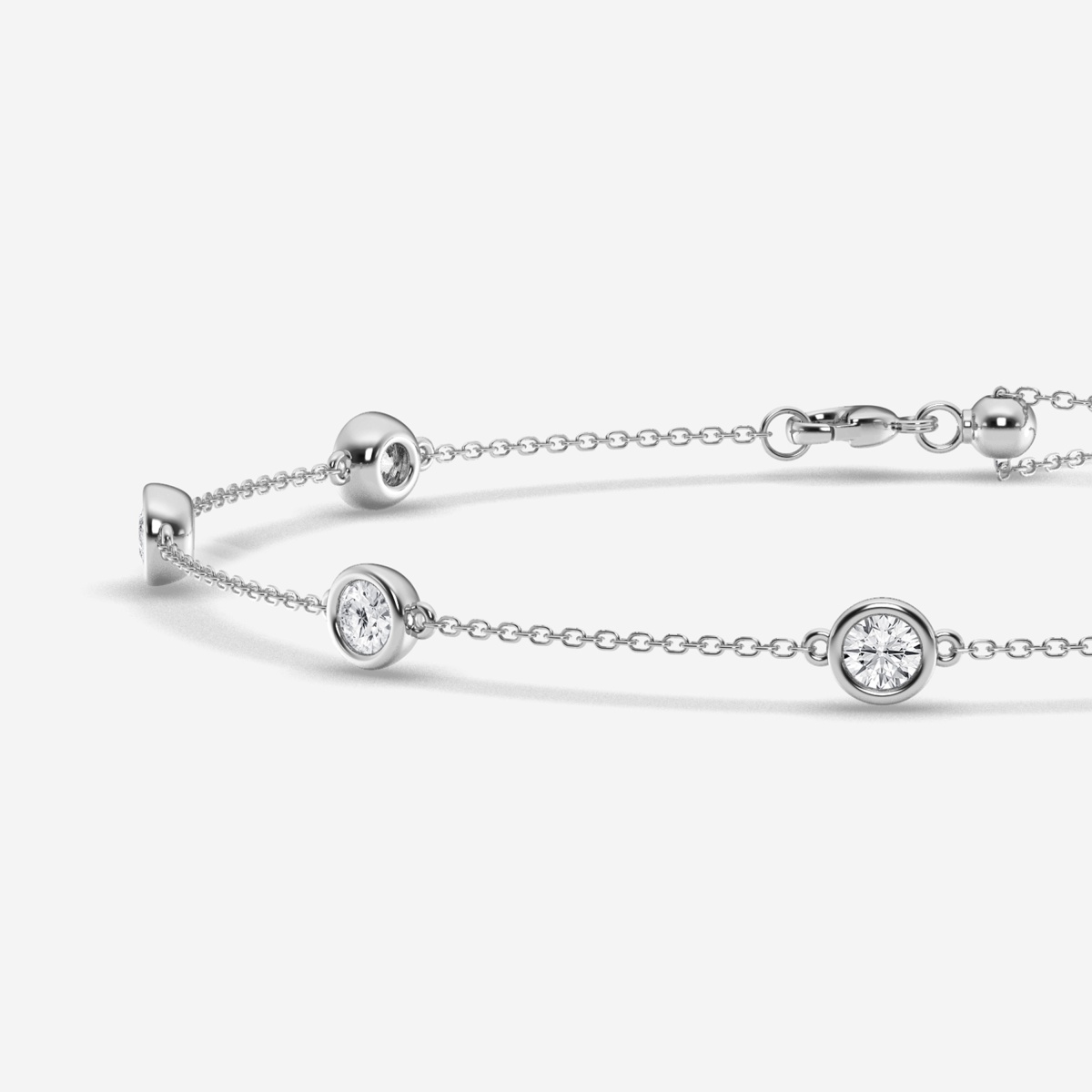 Additional Image 1 for  1 3/4 ctw Round Lab Grown Diamond Anklet