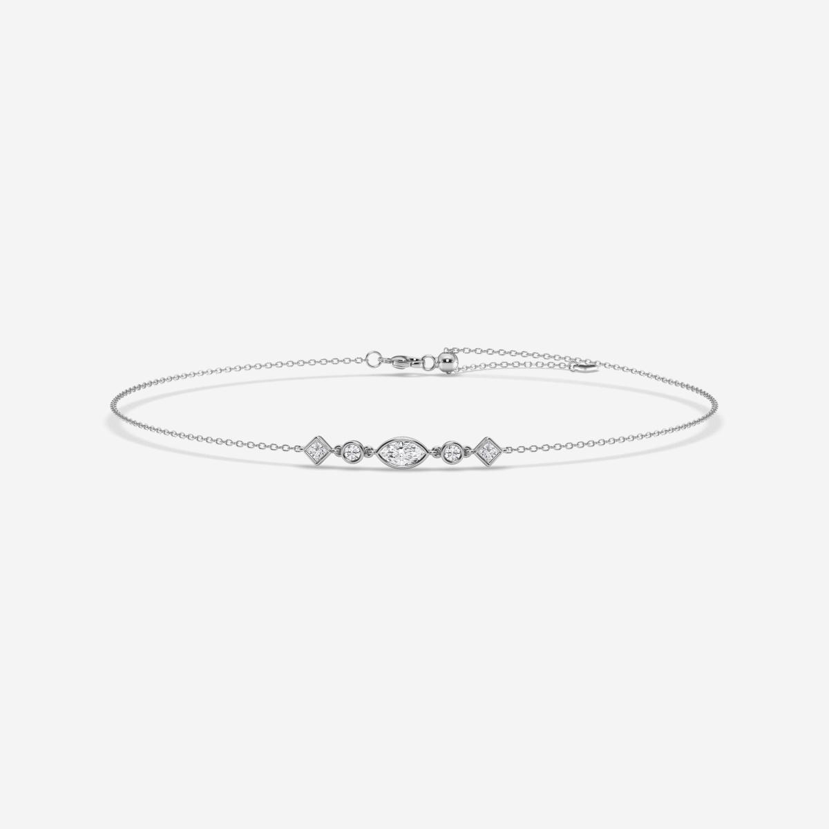 1/2 ctw Multi-Shape Lab Grown Diamond Anklet