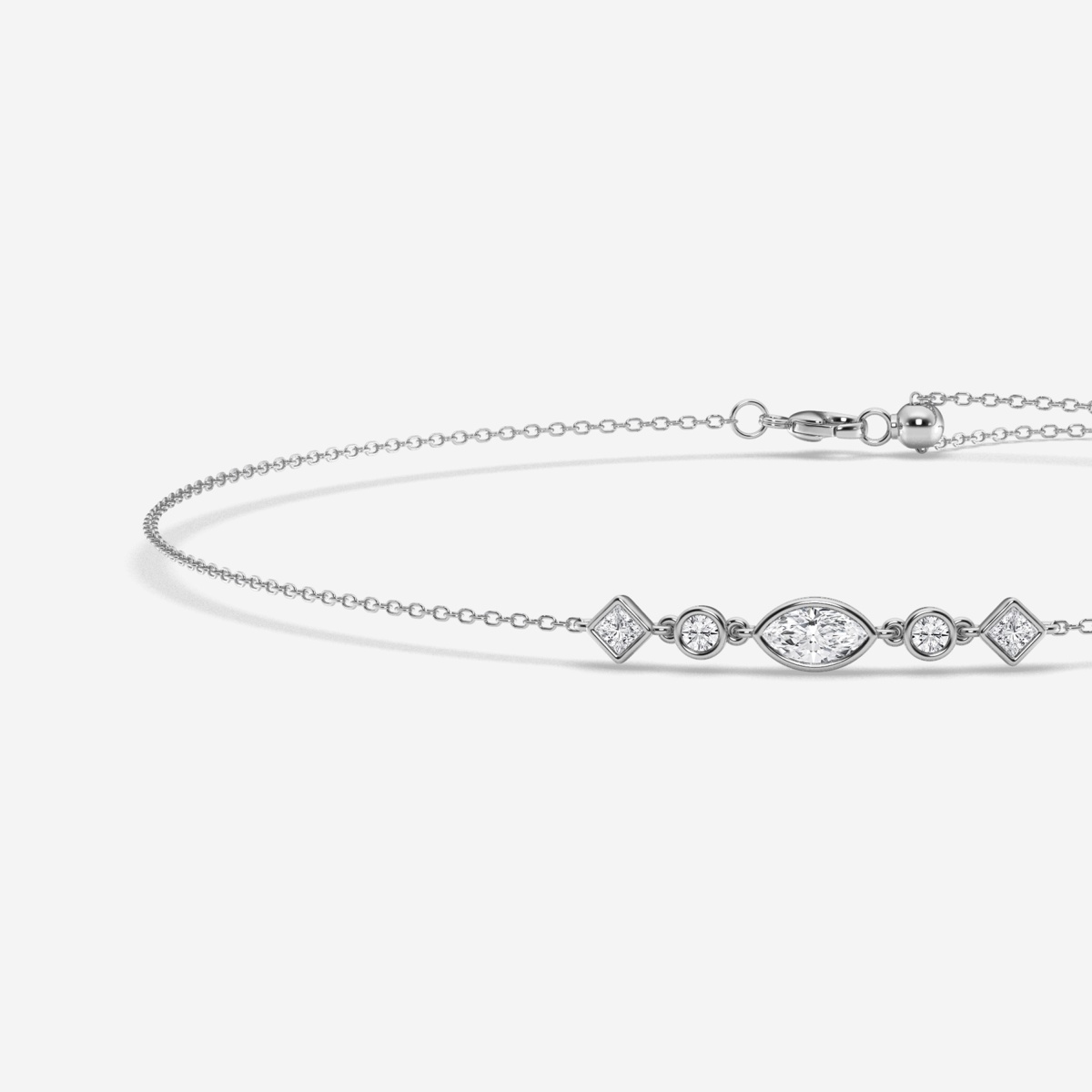 Additional Image 1 for  1/2 ctw Multi-Shape Lab Grown Diamond Anklet