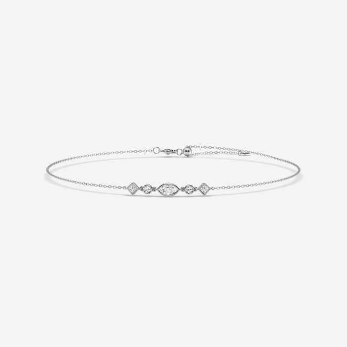 1/2 ctw Multi-Shape Lab Grown Diamond Anklet