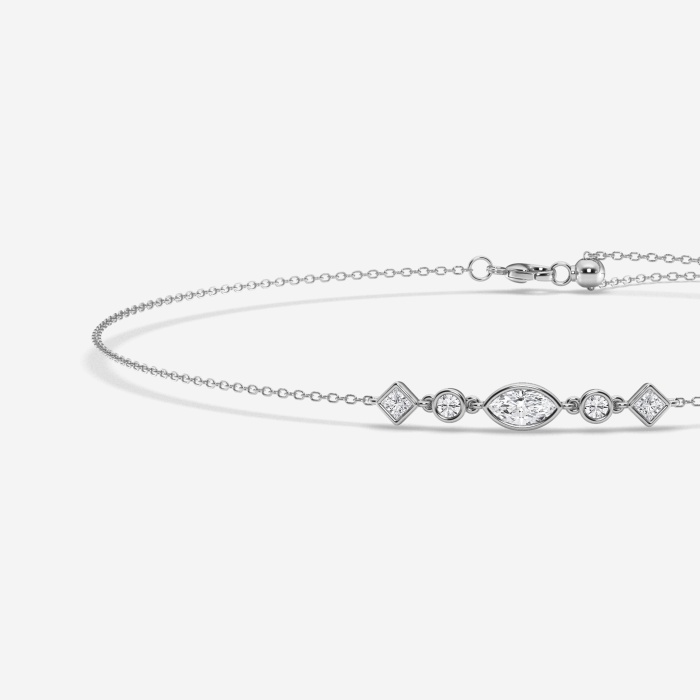 1/2 ctw Multi-Shape Lab Grown Diamond Anklet