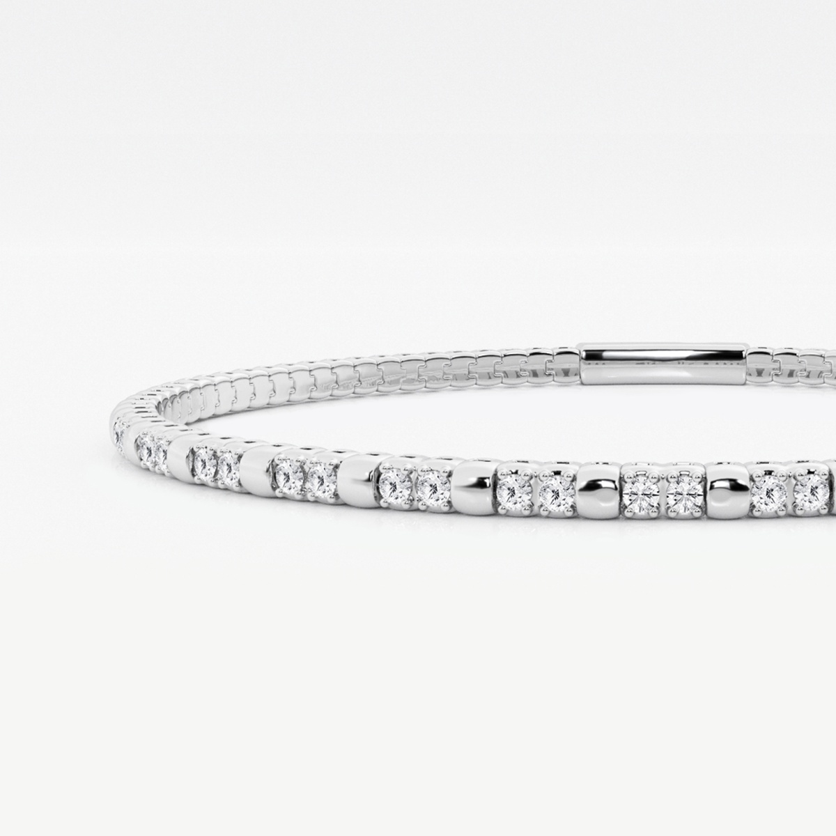 Additional Image 1 for  1/2 ctw Round Lab Grown Diamond Flex Bangle Bracelet - 7 Inches