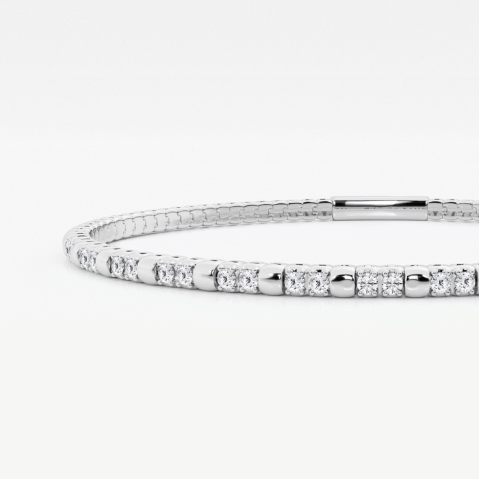1/2 ctw Round Lab Grown Diamond Flex Bangle Bracelet - 7 Inches