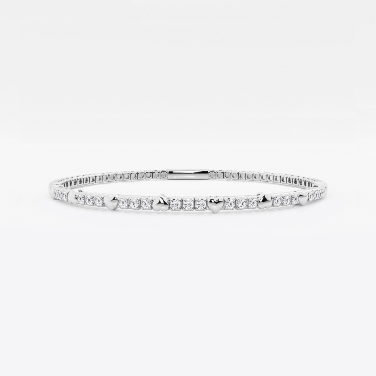 1/2 ctw Round Lab Grown Diamond Flex Bangle Bracelet - 7 Inches