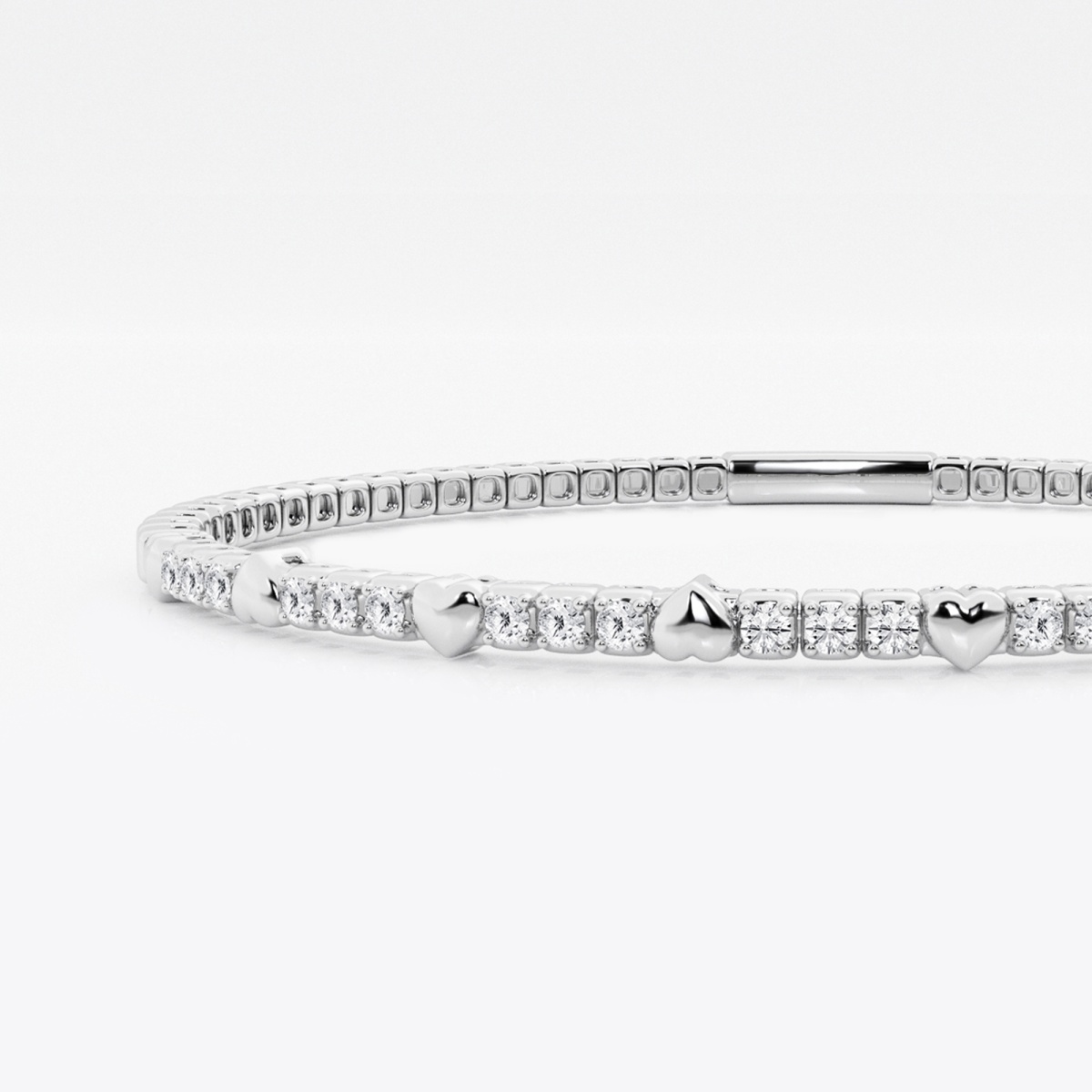 Additional Image 1 for  1/2 ctw Round Lab Grown Diamond Flex Bangle Bracelet - 7 Inches