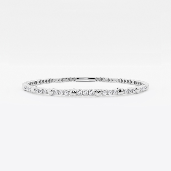1/2 ctw Round Lab Grown Diamond Flex Bangle Bracelet - 7 Inches