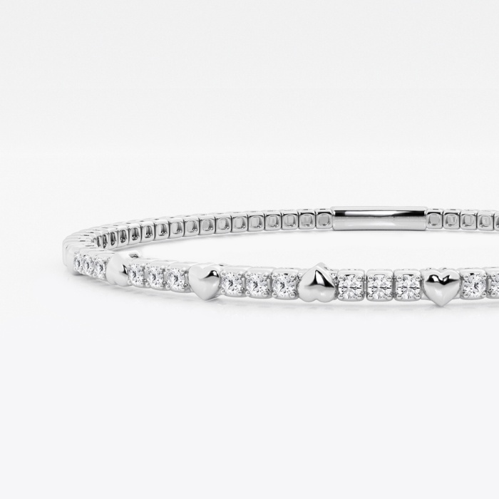 1/2 ctw Round Lab Grown Diamond Flex Bangle Bracelet - 7 Inches