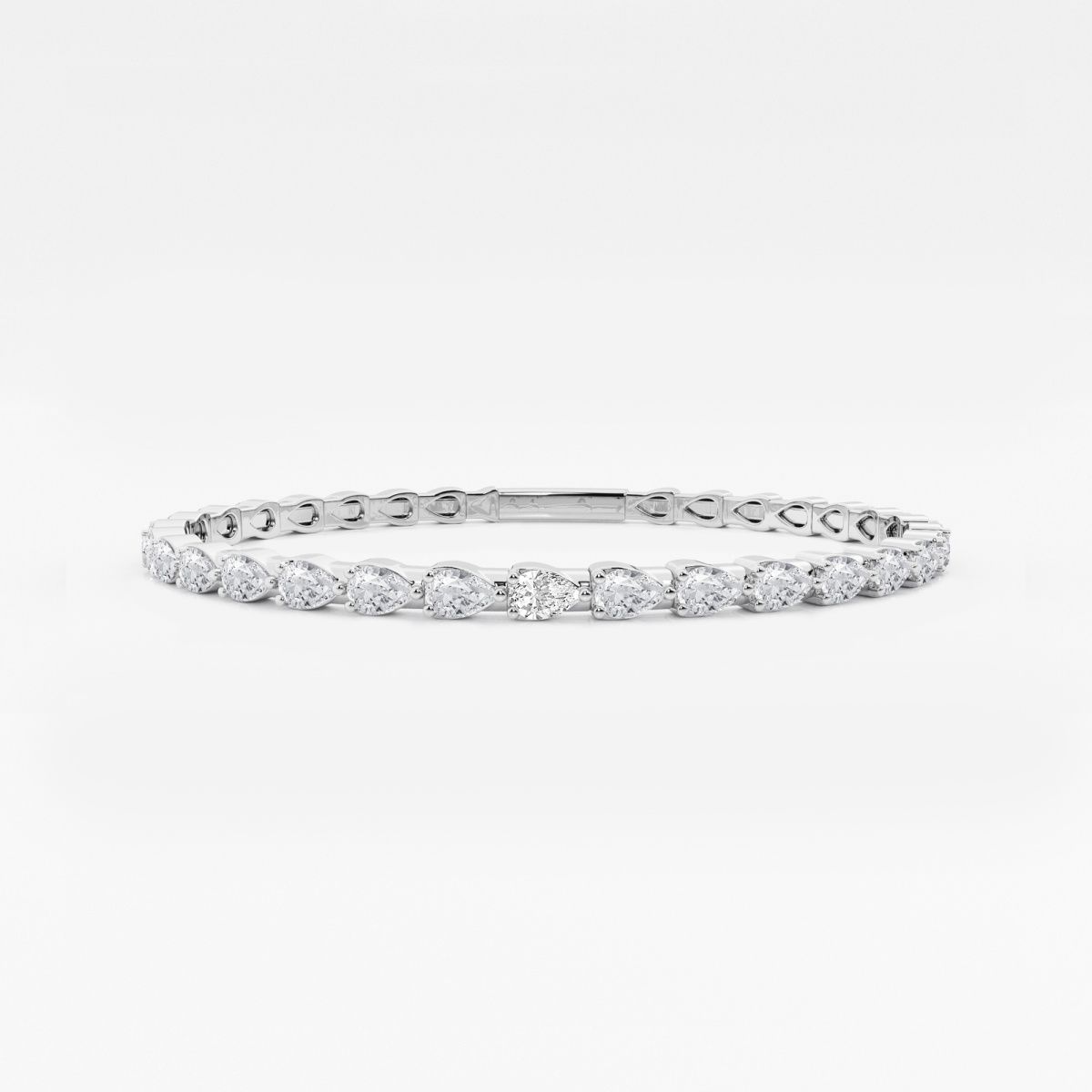 3 1/2 ctw Pear Lab Grown Diamond Flex Bangle Bracelet - 7 Inches