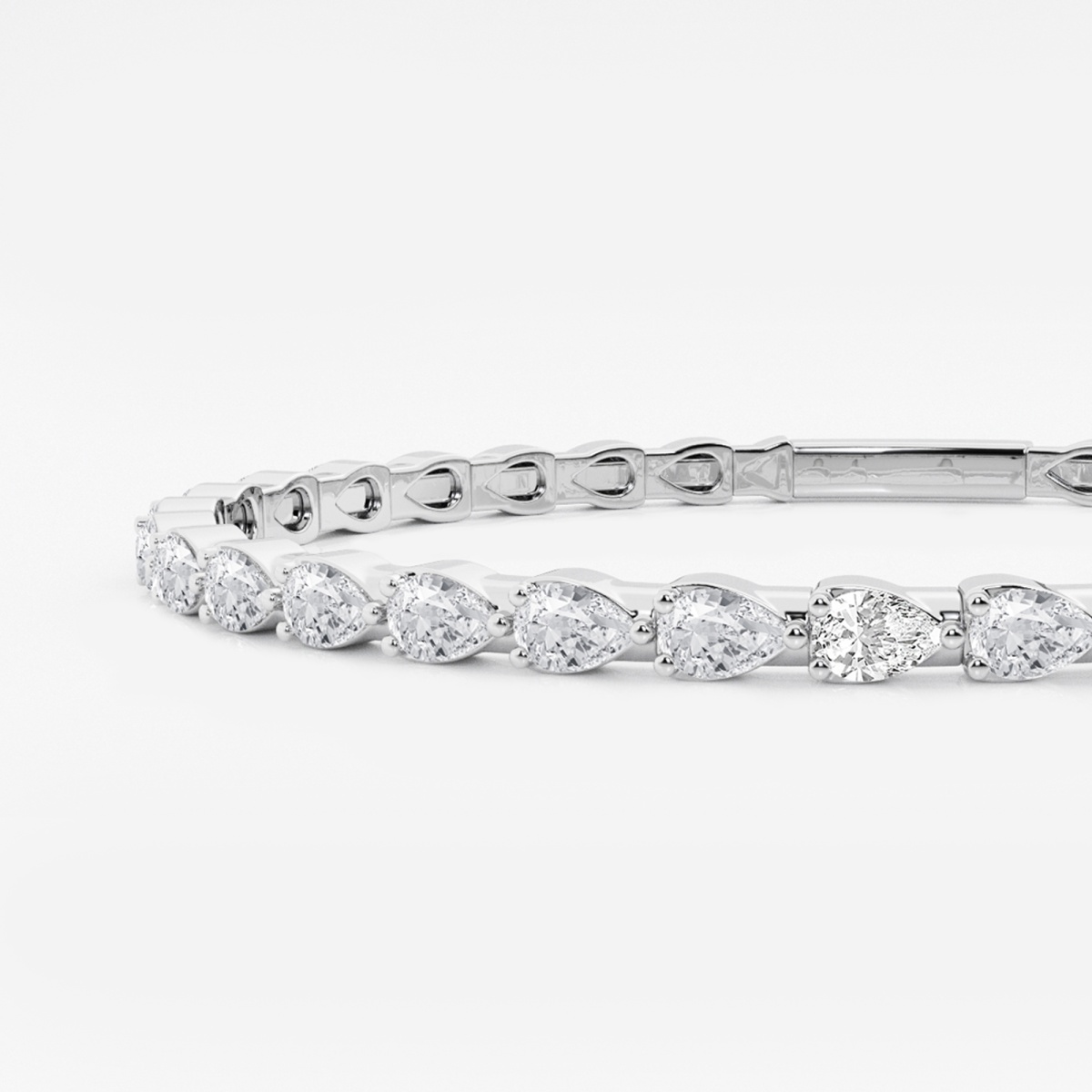 Additional Image 1 for  3 1/2 ctw Pear Lab Grown Diamond Flex Bangle Bracelet - 7 Inches
