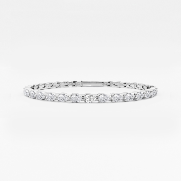 3 1/2 ctw Pear Lab Grown Diamond Flex Bangle Bracelet - 7 Inches