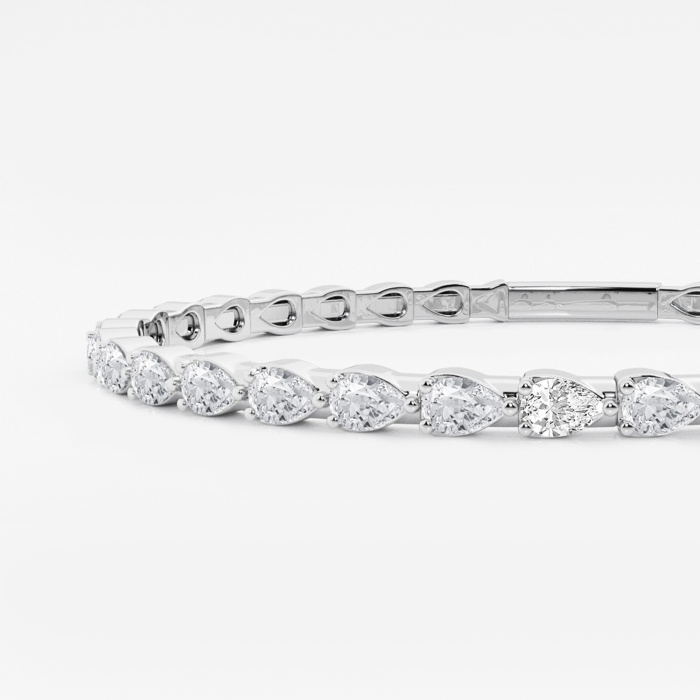 3 1/2 ctw Pear Lab Grown Diamond Flex Bangle Bracelet - 7 Inches