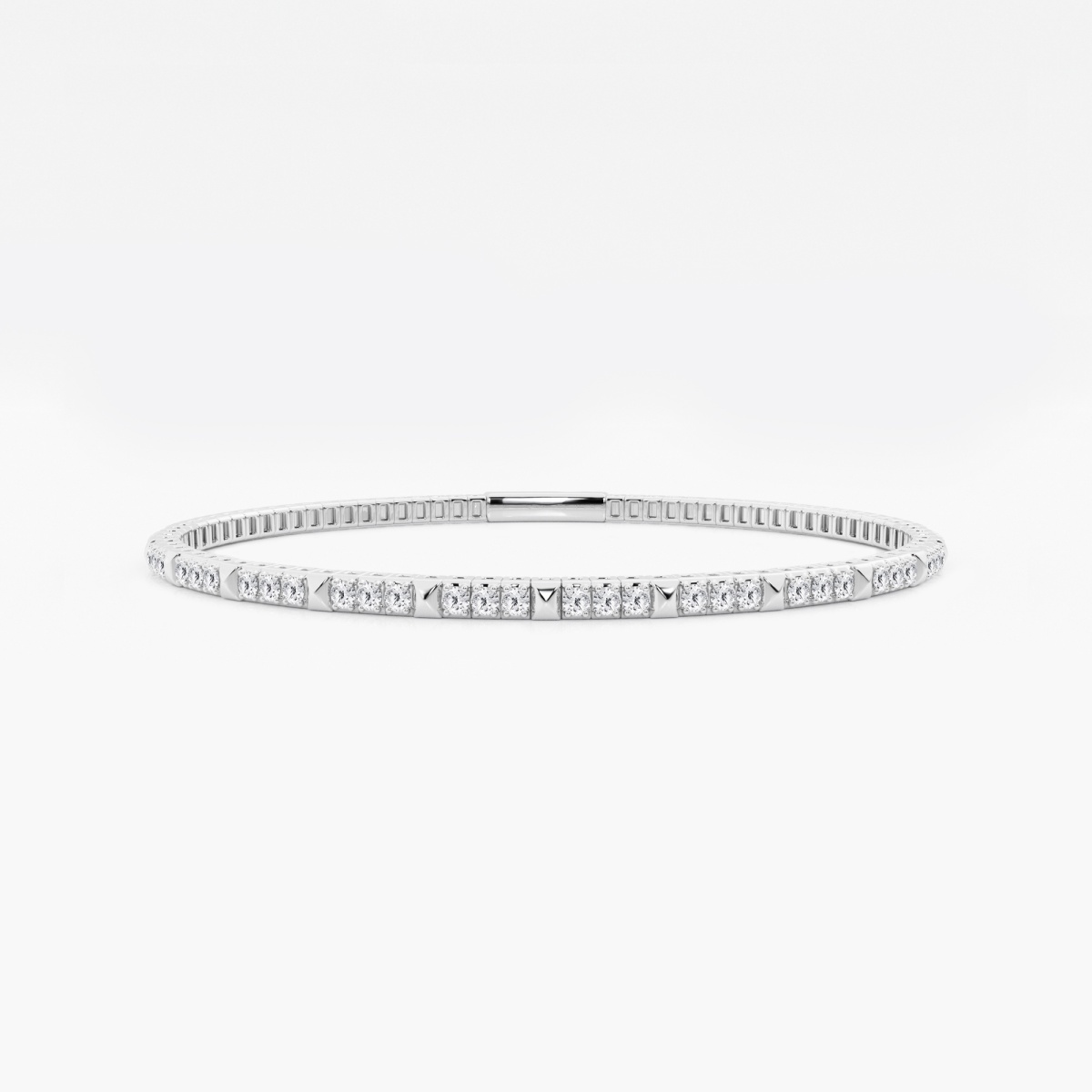 3/4 ctw Round Lab Grown Diamond Flex Bangle Bracelet - 7 Inches