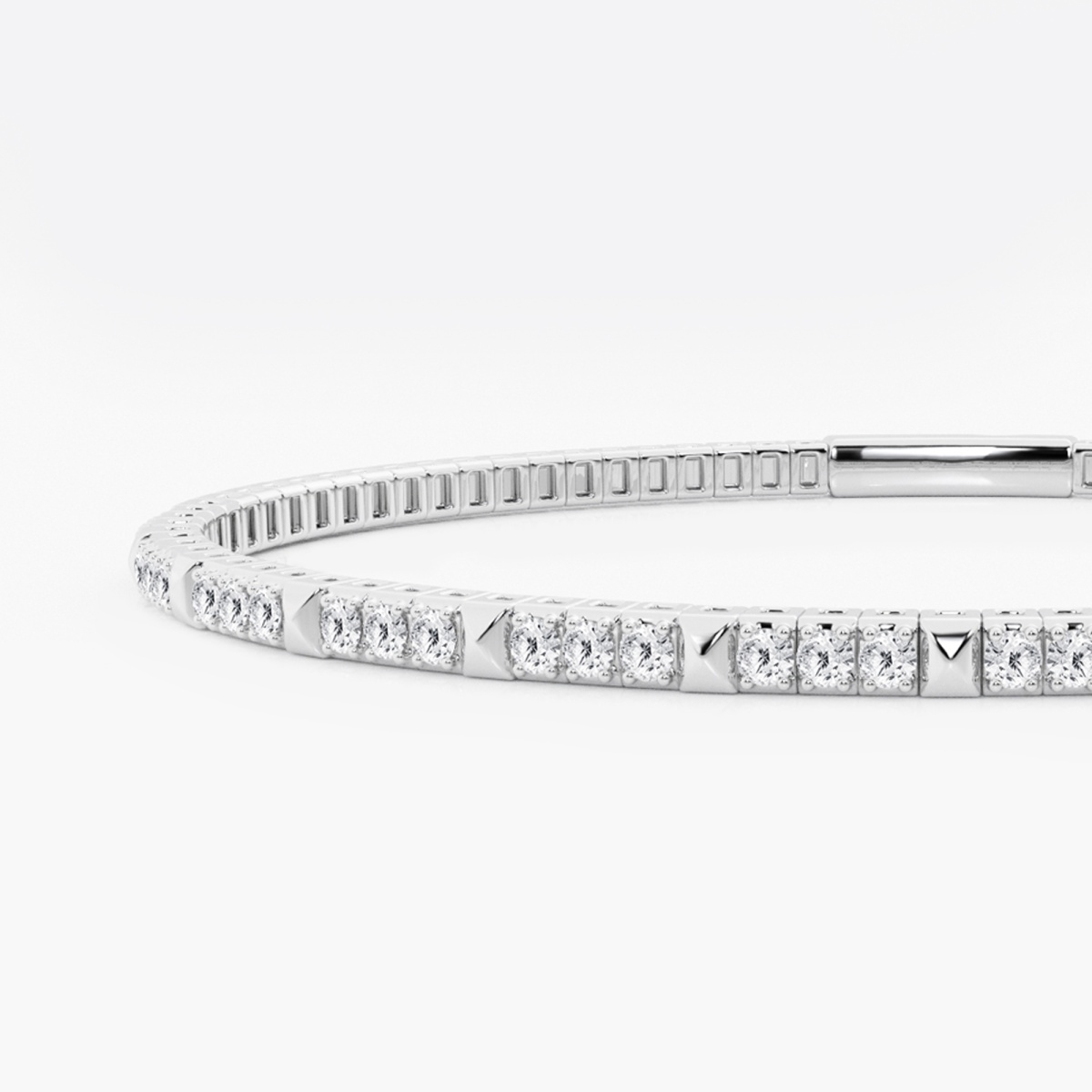 Additional Image 1 for  3/4 ctw Round Lab Grown Diamond Flex Bangle Bracelet - 7 Inches