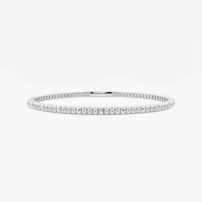 3/4 ctw Round Lab Grown Diamond Flex Bangle Bracelet - 7 Inches