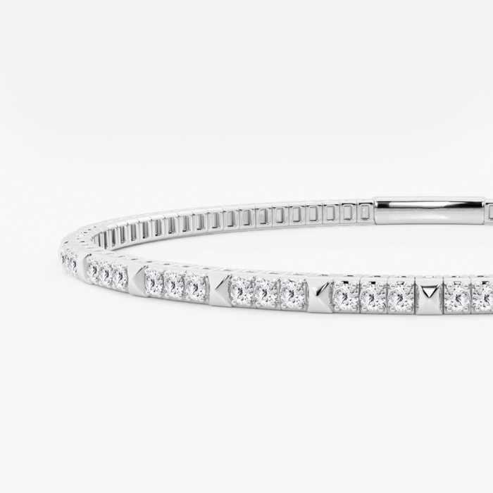 3/4 ctw Round Lab Grown Diamond Flex Bangle Bracelet - 7 Inches