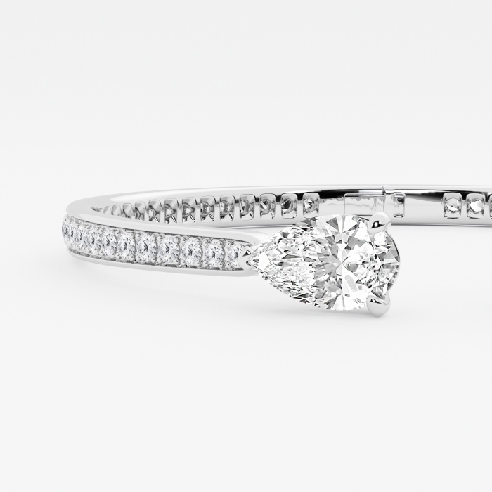6 2/5 ctw Pear Lab Grown Diamond Hinged Open Pave Bangle Bracelet