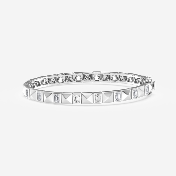 4 1/6 ctw Emerald Lab Grown Diamond  Bangle Bracelet - 7 Inches