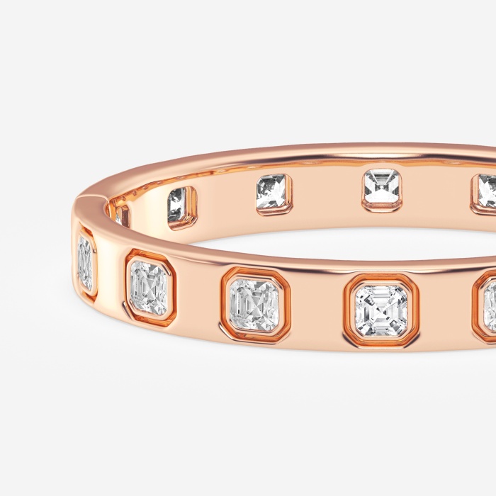 10 3/4 ctw Asscher Lab Grown Diamond  Bangle Bracelet - 6 Inches