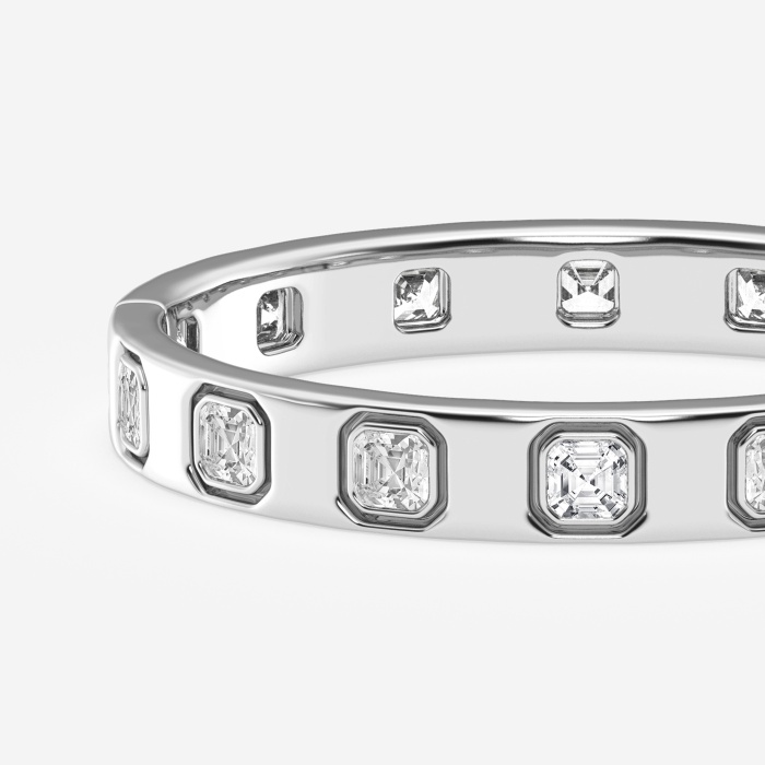 10 3/4 ctw Asscher Lab Grown Diamond  Bangle Bracelet - 6 Inches