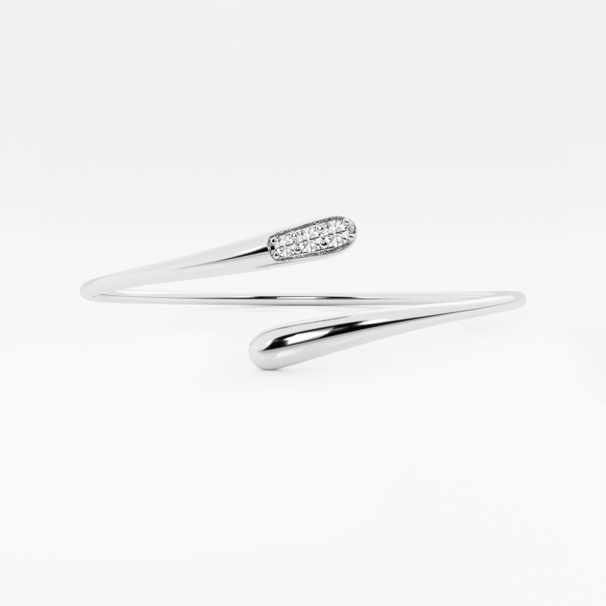 1/4 ctw Round Lab Grown Diamond Flexible Bypass Bangle Bracelet - 7 Inches