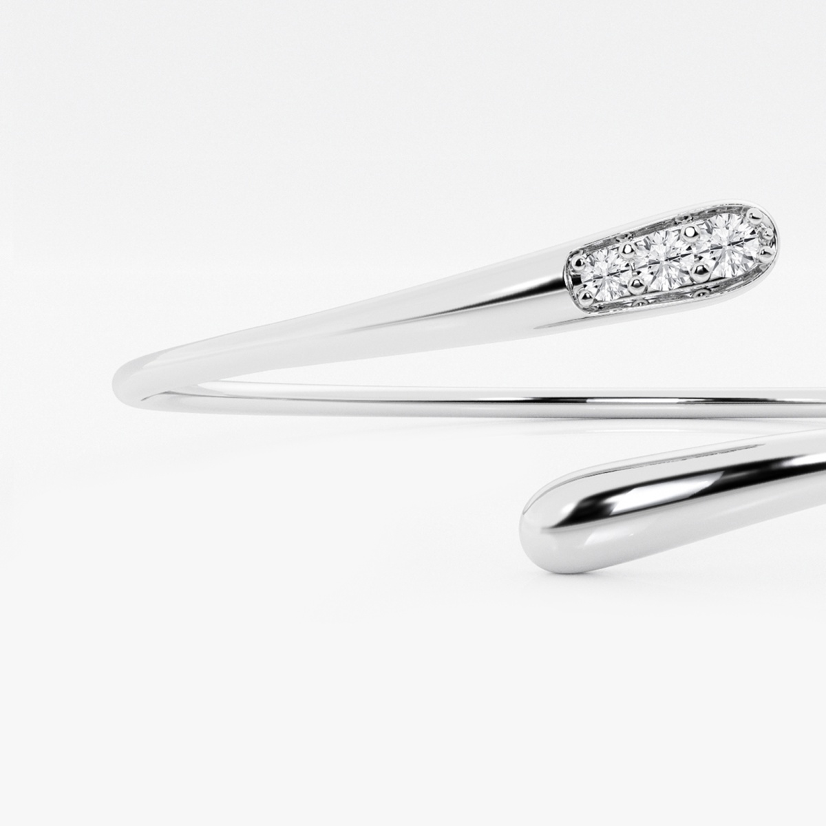 Additional Image 1 for  1/4 ctw Round Lab Grown Diamond Flexible Bypass Bangle Bracelet - 7 Inches