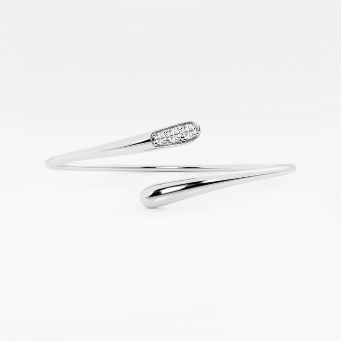 1/4 ctw Round Lab Grown Diamond Flexible Bypass Bangle Bracelet - 7 Inches