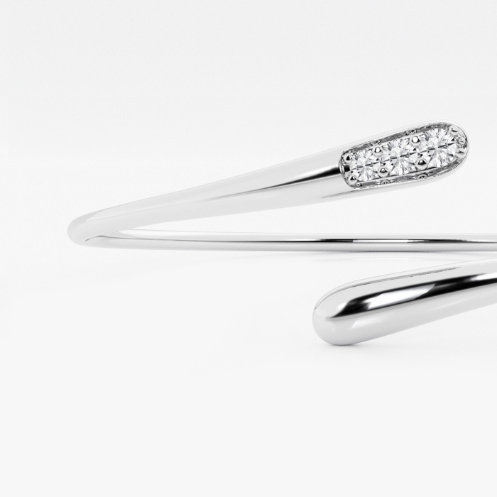 1/4 ctw Round Lab Grown Diamond Flexible Bypass Bangle Bracelet - 7 Inches