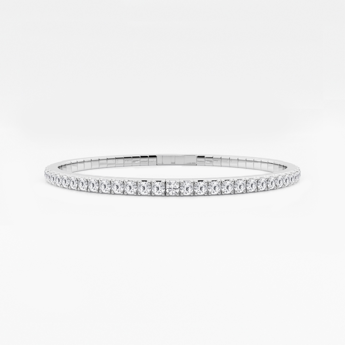 3 ctw Round Lab Grown Diamond Flex Bangle Bracelet - 7 Inches