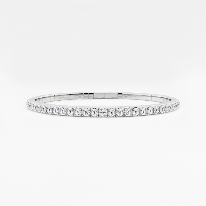 3 ctw Round Lab Grown Diamond Flex Bangle Bracelet - 7 Inches