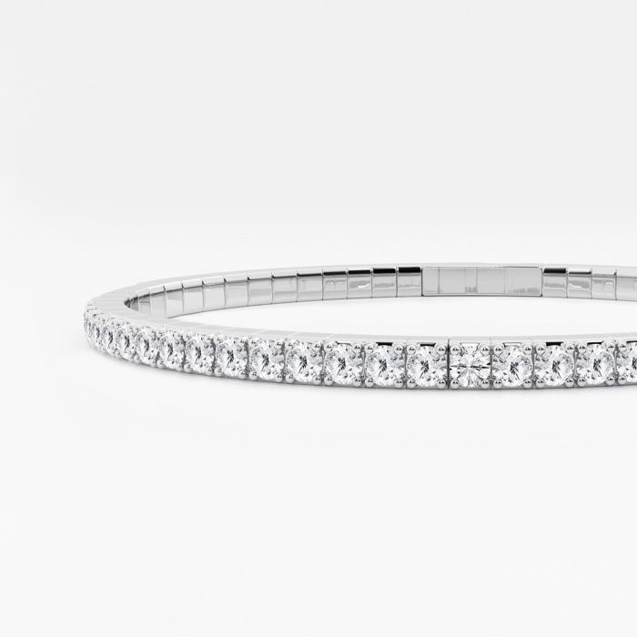 3 ctw Round Lab Grown Diamond Flex Bangle Bracelet - 7 Inches