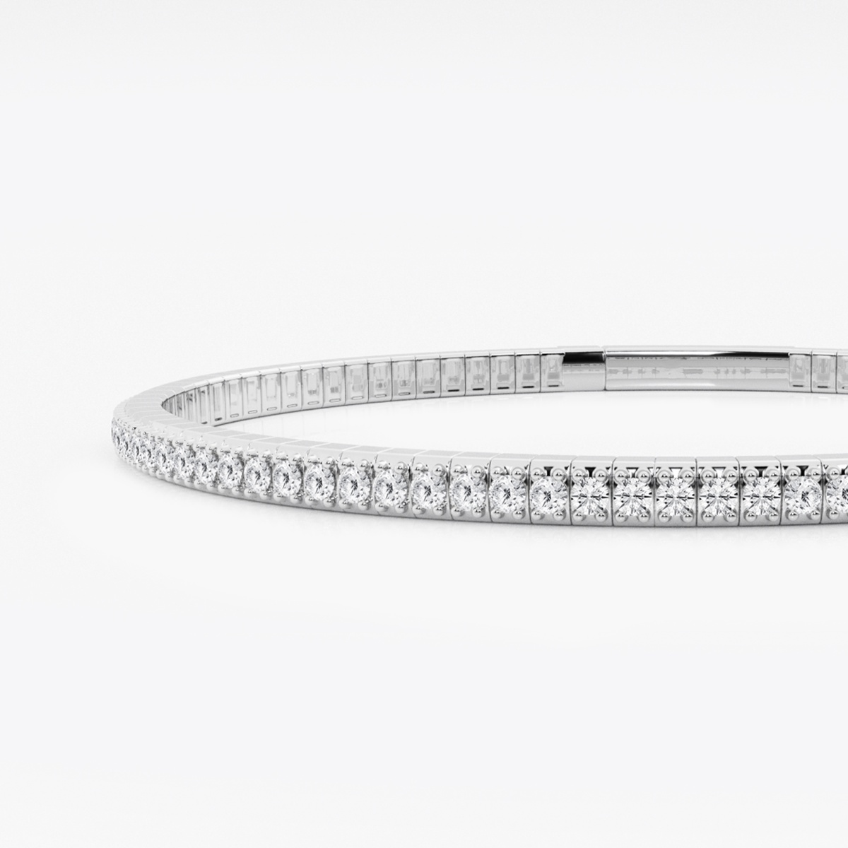 Additional Image 1 for  2 ctw Round Lab Grown Diamond Flex Bangle Bracelet - 7 Inches