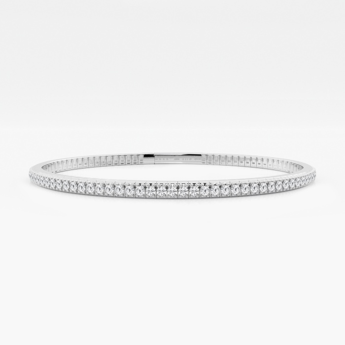 2 ctw Round Lab Grown Diamond Flex Bangle Bracelet - 7 Inches