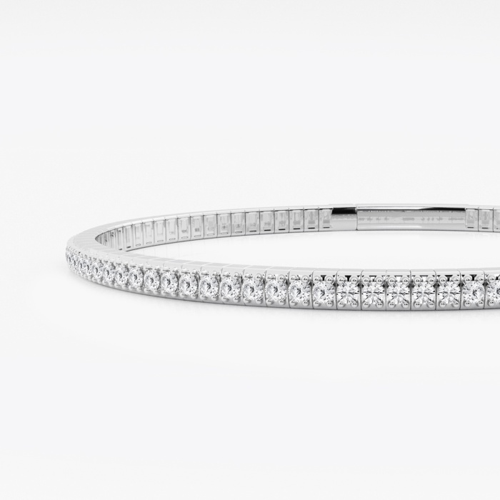 2 ctw Round Lab Grown Diamond Flex Bangle Bracelet - 7 Inches