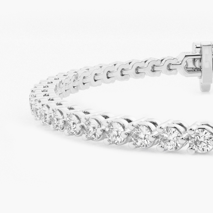 2 ctw Round Lab Grown Diamond Three-Prong Tennis Bracelet - 7 Inches