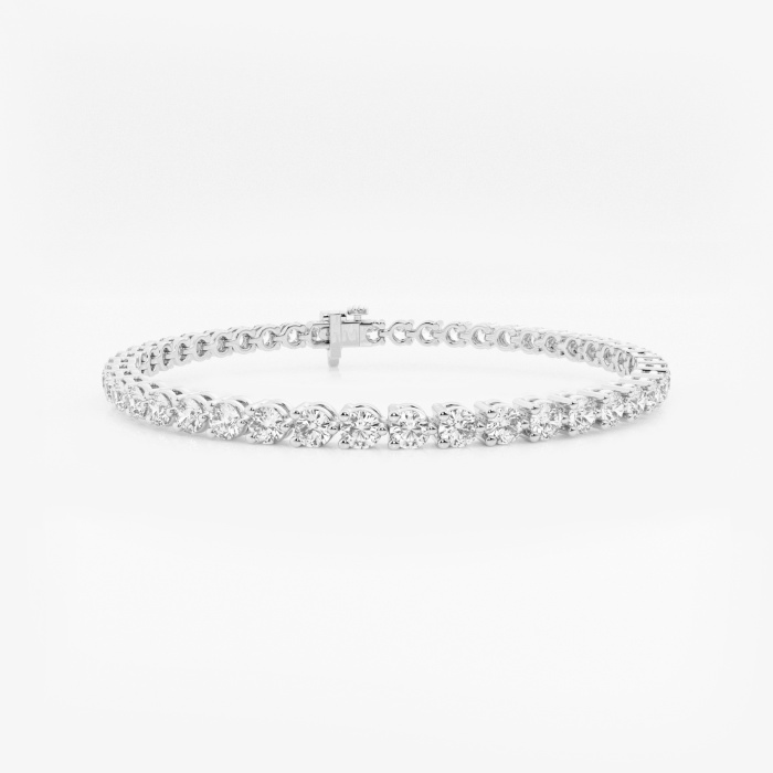 5 ctw Round Lab Grown Diamond Three-Prong Tennis Bracelet - 7 Inches