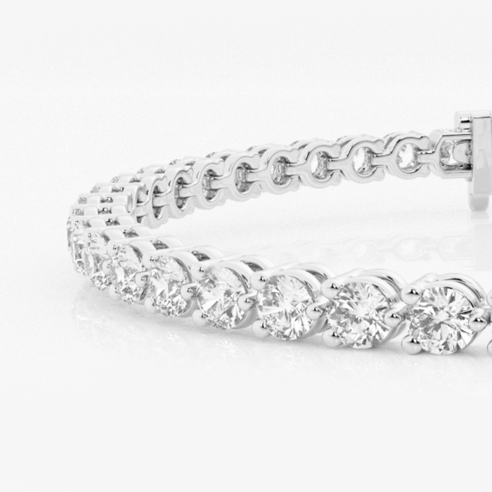 5 ctw Round Lab Grown Diamond Three-Prong Tennis Bracelet - 7 Inches