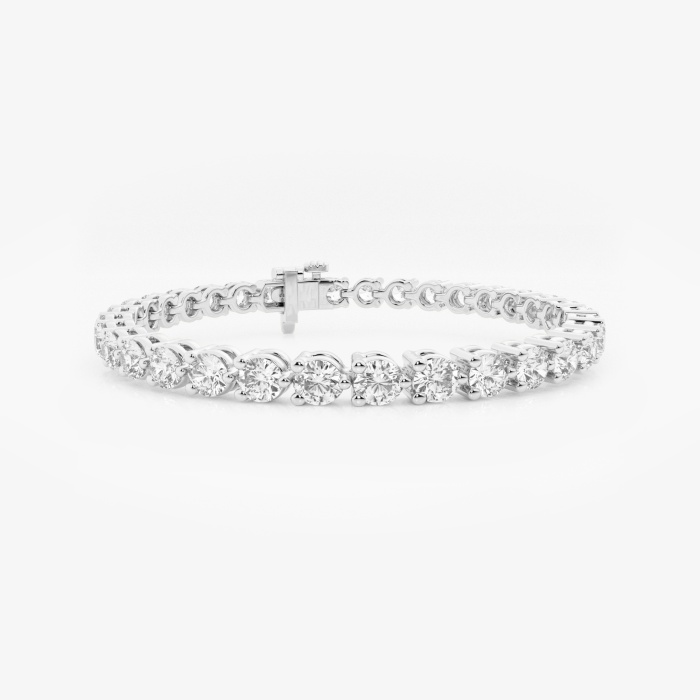 10 ctw Round Lab Grown Diamond Three-Prong Tennis Bracelet - 7 Inches