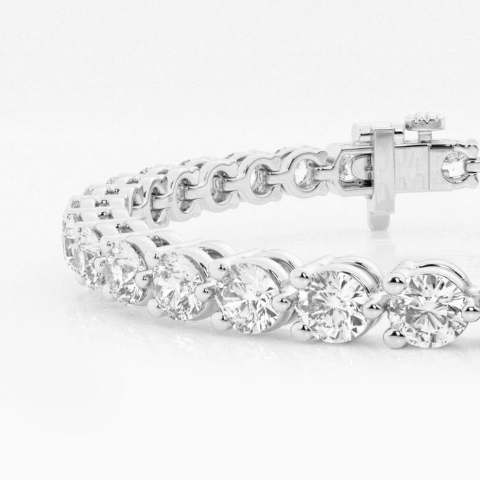 10 ctw Round Lab Grown Diamond Three-Prong Tennis Bracelet - 7 Inches